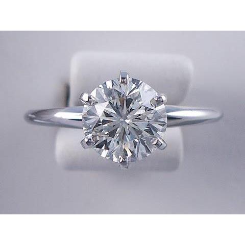 Classic Solitaire Round Diamond Engagement Ring 2 Carats White Gold