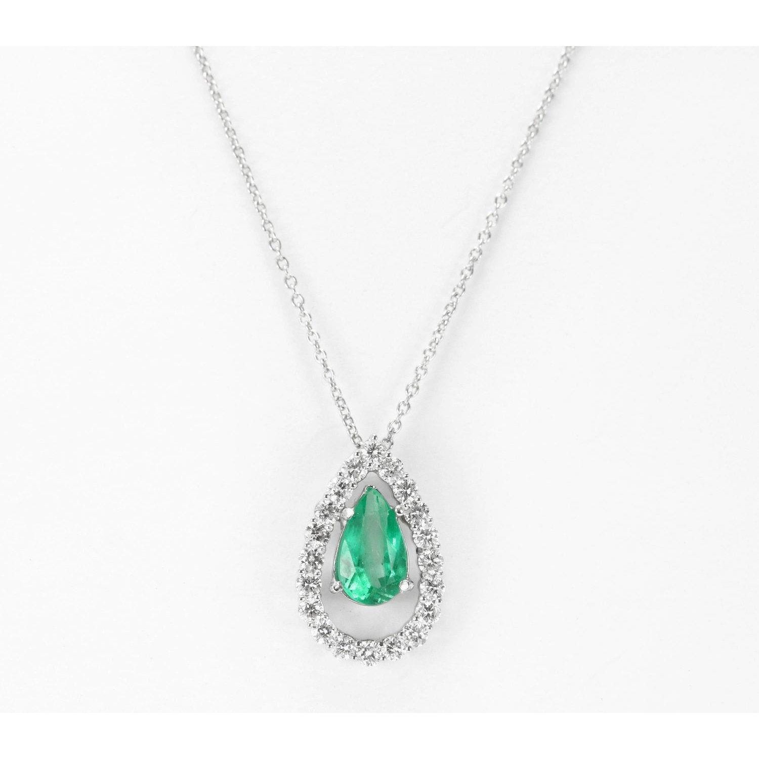 Colombian Green Emerald & Diamond Gemstone Pendant 4.25 Carat New