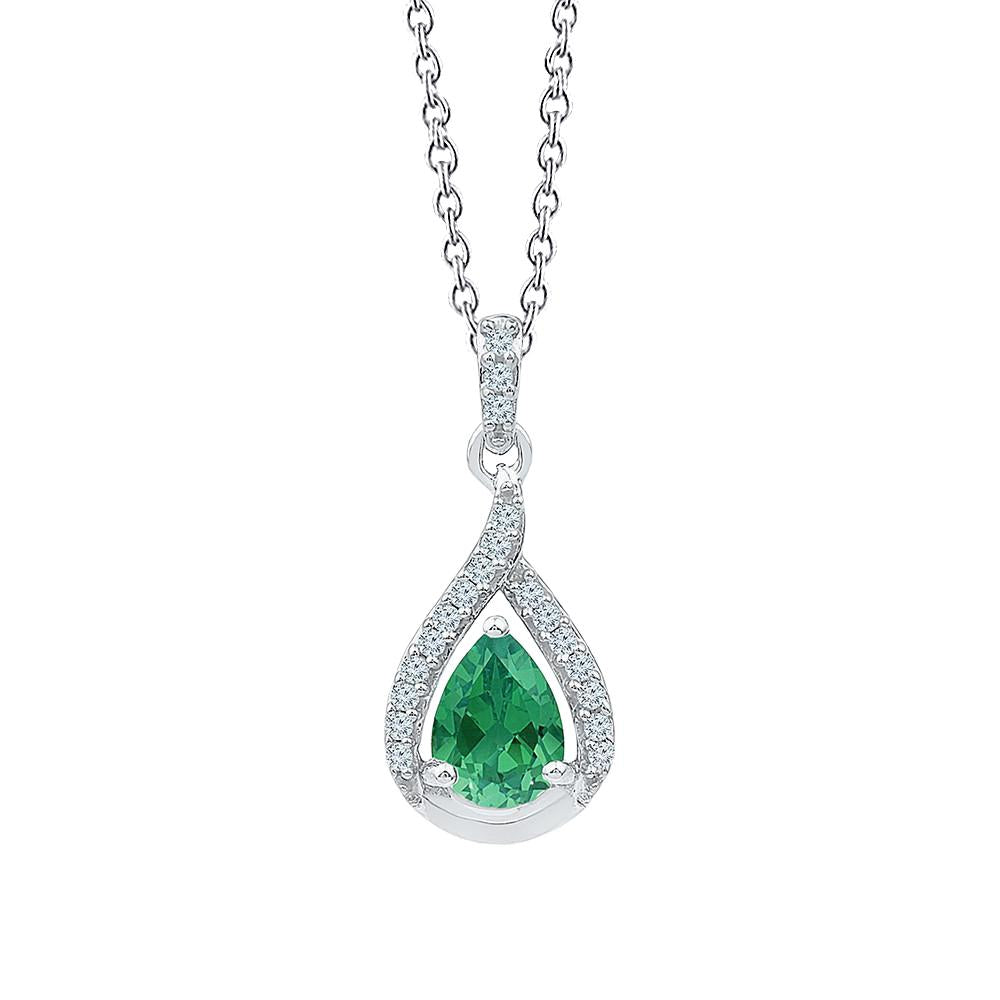 Colombian Green Emerald Diamond Gemstone Pendant Necklace 4.60 Ct