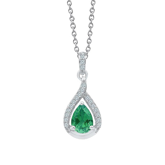 natural round emerald 4.60ct pendant front view