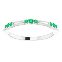 Columbian Green Emeralds 0.60 Carats Band Women Jewelry