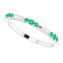 Columbian Green Emeralds 0.60 Carats Band Women Jewelry