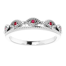 Comfort Fit Ruby Ring Crown Like 1 Carat White Gold 14K