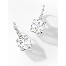 Cushion Cut Diamond Dangle Earrings 2.40 Carat White Gold 14K
