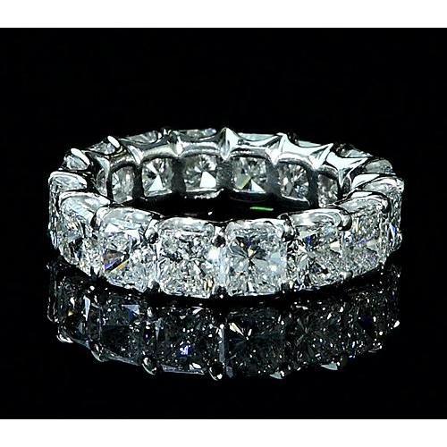 Cushion Diamond Eternity Band 7.50 Carats White Gold 14K