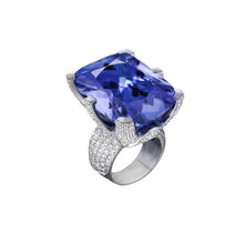 Cushion Tanzanite & Round Diamonds Gold 8.50 Carat Ring New