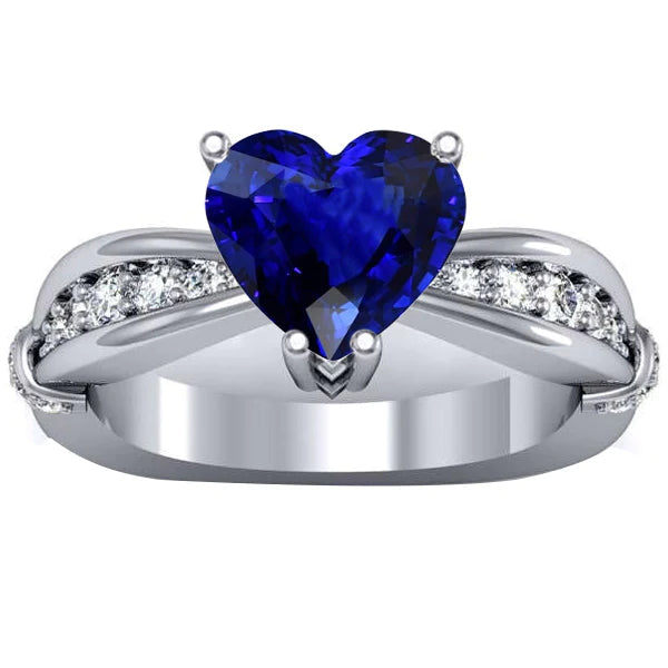 Diamond Anniversary Ring Ceylon Sapphire 3.50 Carats