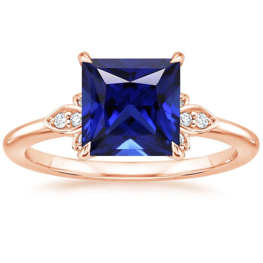 Diamond Anniversary Ring Princess Blue Sapphire Gemstone 5.25 Carats