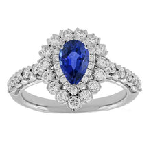 Diamond Double Halo Ceylon Sapphire Ring Flower Style 4.50 Carats