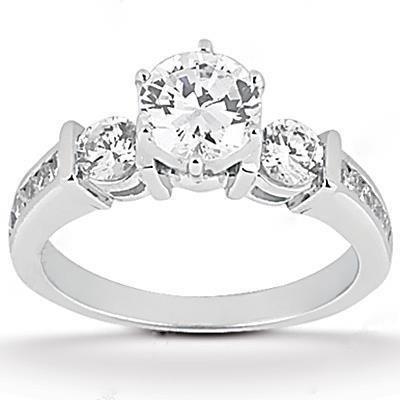 Diamond Engagement Anniversary Set 2.45 Carats White Gold Ring