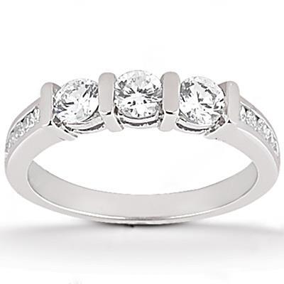 Diamond Engagement Anniversary Set 2.45 Carats White Gold Ring