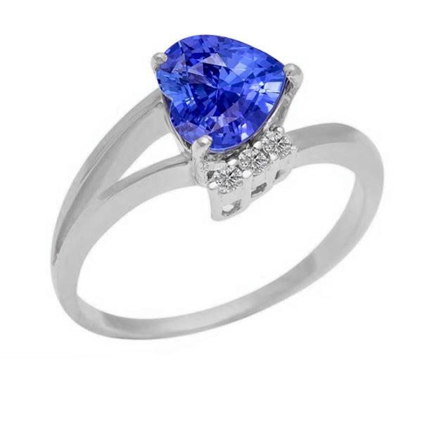 Diamond Engagement Ring Heart Light Blue Sapphire 2.25 Carats