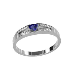 Diamond Engagement Ring Trillion Sapphire Jewelry Split Shank 1 Carat
