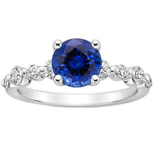 Diamond Engagement Ring With Blue Sapphire Center 3 Carats White Gold