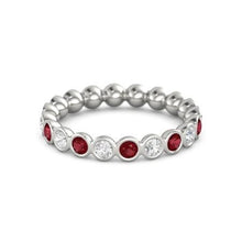 Diamond Eternity Band 1 Carat Burmese Ruby 14K White Gold Jewelry