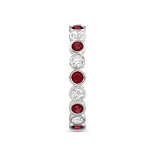 Diamond Eternity Band 1 Carat Burmese Ruby 14K White Gold Jewelry