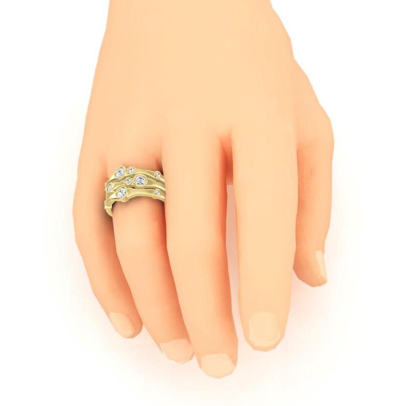 Diamond Fancy Ring 1.10 Carats 14K White Men's Jewelry New