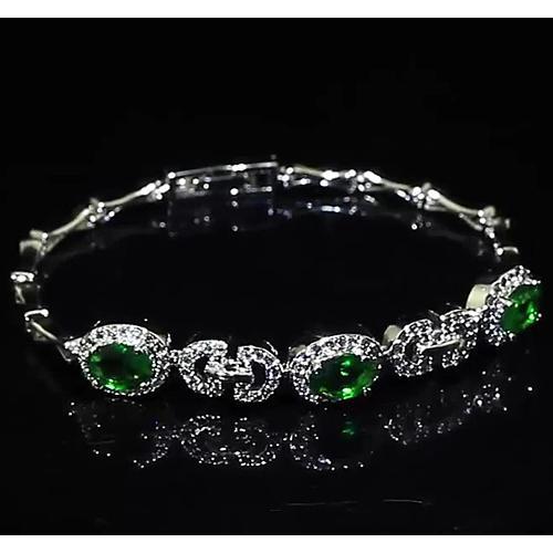 Diamond Green Emerald Bangle Women 20 Carats Carats Jewelry