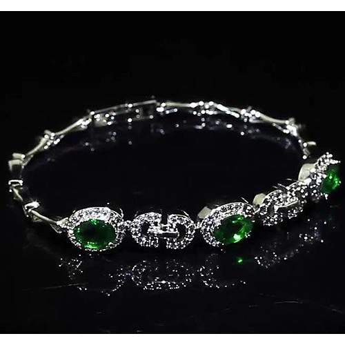 Diamond Green Emerald Bangle Women 20 Carats Carats Jewelry
