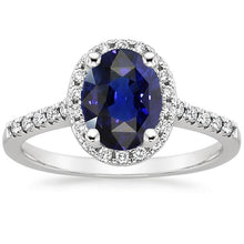 Diamond Halo Ring Oval Cut Sri Lankan Sapphire 4 Carats