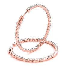 Diamond Hoop Earrings 4 Carats U Prong Setting Rose Gold 14K