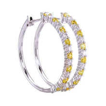 Diamond Hoop Earrings 4.80 Carats Yellow Sapphires Jewelry