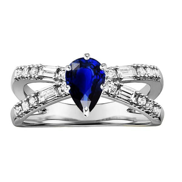 Diamond Jewelry Ceylon Sapphire Ring 2.50 Carats Split Shank