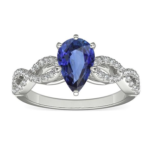 Diamond Jewelry Ceylon Sapphire Ring Twisted Shank Style 3.50 Carats