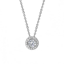 Diamond Ladies Halo Pendant Necklace 1.45 Carats 14K White Gold New