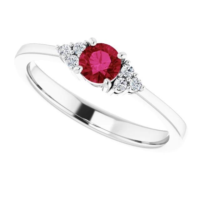 Diamond Ring 1 Carat Burmese Ruby Jewelry New