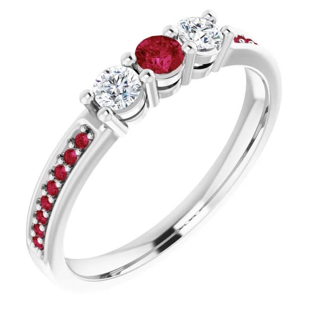 Diamond Ring 1.07 Carats Burmese Ruby Women Jewelry New
