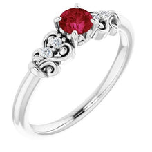 Diamond Ring 1.10 Carats Antique Style Ruby Jewelry