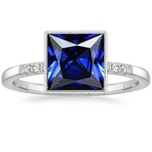 Diamond Ring With Accents Vintage Style Blue Sapphire 5.25 Carats