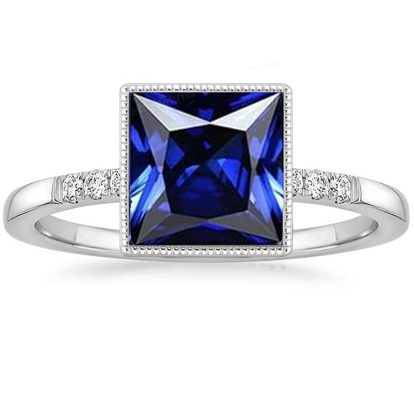 Diamond Ring With Accents Vintage Style Blue Sapphire 5.25 Carats