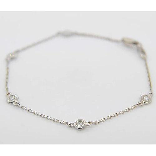 Diamond Round Bracelet 1.50 Carats Bezel Set Jewelry New