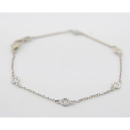 Diamond Round Bracelet 1.50 Carats Bezel Set Jewelry New
