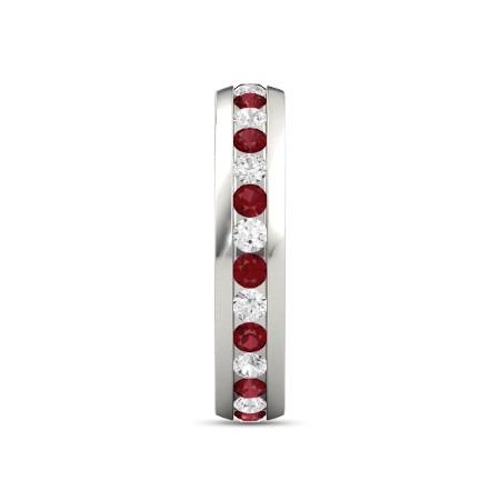 Diamond Round Ruby Eternity Band 2.50 Carats White Gold 14K