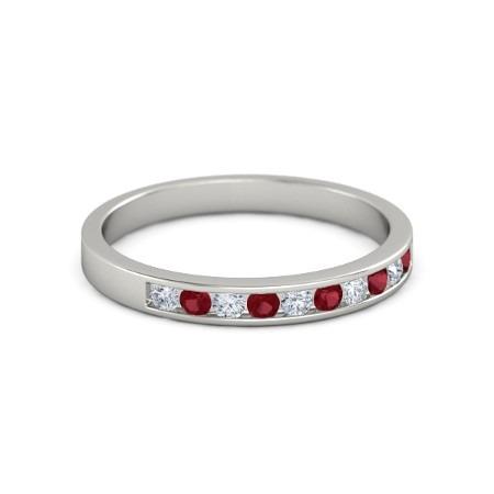 Diamond Ruby Wedding Anniversary Band 1 Carat