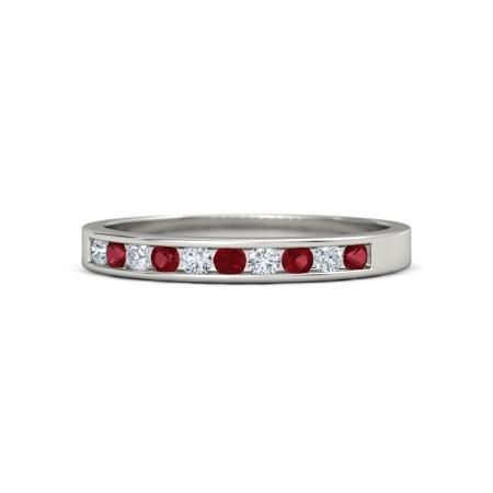 Diamond Ruby Wedding Anniversary Band 1 Carat