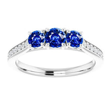 Diamond Sapphire Ring 1.10 Carats Claw Prong Setting Women Jewelry