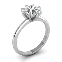 Diamond Solitaire Ring Old Mine Cut 2 Carats Classic White Gold 14K