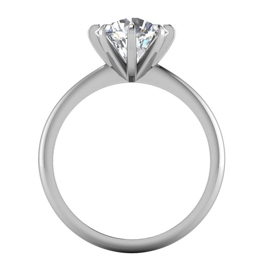 Diamond Solitaire Ring Old Mine Cut 2 Carats Classic White Gold 14K