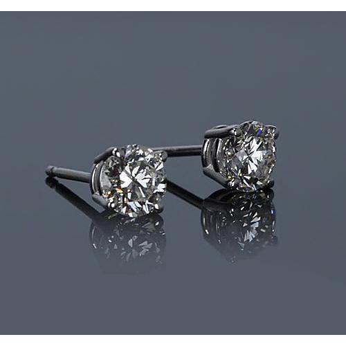 Diamond Stud Earring 1.20 Carats White Gold 14K Round F Vs3