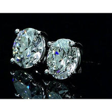 Diamond Stud Earrings 6 Carats White Gold 14K
