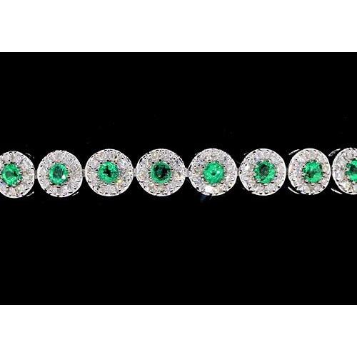 Diamond Tennis Bracelet 12 Carats Green Sapphire Prong Set