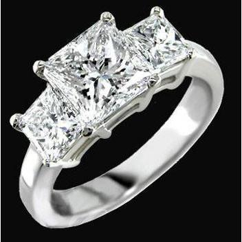 Diamond Three Stone Ring 4.01 Carat Engagement Anniversary Jewelry