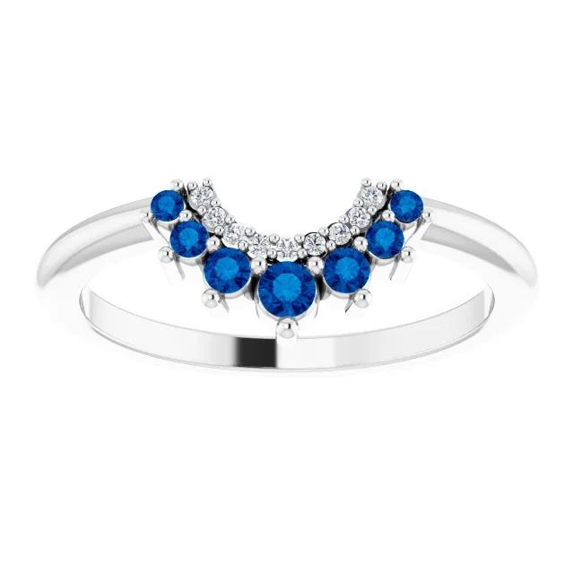 Diamond Wedding Band 1 Carat Blue Sapphires
