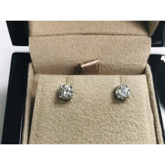 1 Carat Round Diamond Stud Earrings