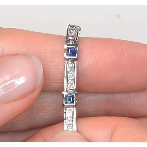 Diamond Women Bracelet Ceylon Blue Sapphire 6 Carats Jewelry