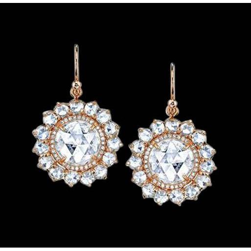 Diamonds Dangle Earrings Pair Yellow Gold 2.50 Carats Diamond Earring